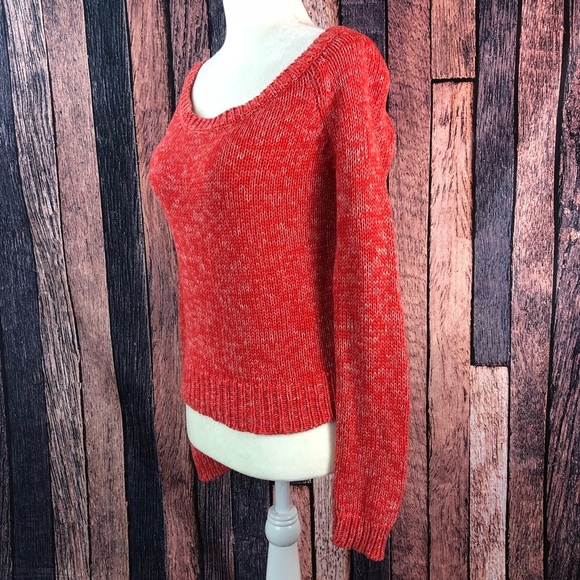 American Eagle Outfitters Vibrant Red Scoop Neck Sweater - Picture 2 of 7